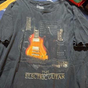 Electric Guitar Graphic Tee in Black by Gildan